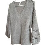 Boutique I Love Gray Knit Sweater with Bell Sleeves Photo 0