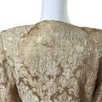 Carmen Marc Valvo Cache Gold Jacquard Jacket Evening Formal Long Sleeve Sz 8 Photo 9