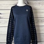 Burton Navy Blue Patterned Quartz Crewneck Fleece Sweatshirt Photo 3
