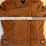 Bod & Christensen Blake Cognac cropped Leather biker jacket size Med NWT Brown Photo 7