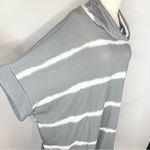 143 Story // LINE UP Gray White Striped Mock Neck Dolman Pullover Small Photo 4