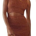 Free People  Scarlet Smocked Cutout Mini Dress Rust New partial Tag Sz Medium Photo 0
