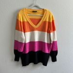 Lane Bryant NEW Classic V-Neck Tunic Pullover Sweater Striped Soft 16/18 XL/XXL Photo 2