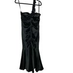 Y2k Black Mermaid Ruched Prom Homecoming Formal Dress Gown One Strap Sz Large Photo 5