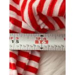 Talbots  Red White Striped V Neck Tunic Top Short Sleeve Crochet Trim Size S Photo 6