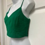 Lulus Out Tonight Emerald Green Lace Up Back Sleeveless V Neckline Crop Top Photo 4