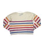 360 Cashmere NWT  Ivory Rainbow Striped Relaxed Fit Cashmere Boatneck Sweater M Photo 6