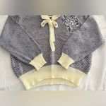 Vintage Halston III Wool Jumper Sweater Purple Wool Blend Front Tie L Italy Blue Size L Photo 5