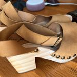 Free People 39 -  PASADENA TAN SUEDE WOODEN CLOG PLATFORM SANDALS Photo 10