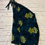 Hawaiian Floral Wrap Blue with Lime Green One Size Made in Hawaii Photo 4