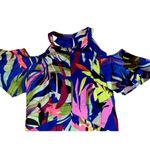 Gibson Latimer  Cold Shoulder Floral High-Low
Dress Size Large Tropical Print Photo 8