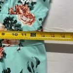 Hot Topic Aqua floral halter fit and flare bustier dress 50s pin up backless M Photo 13