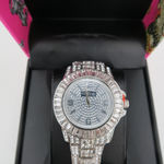 Ed Hardy  Womens Crystal Bling Watch Silver Tone Rhinestone Embellished Photo 0