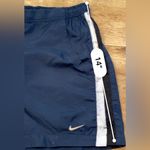 Nike  Women’s Size Medium (8-10) Navy Nylon Jogging Shorts‎ With Accent Stripes Photo 6