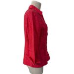Peck & Peck Collection Women's Red 100 Linen Textured 3/4 Sleeve Blazer Size 6 Photo 2