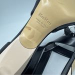 Max Mara Strappy Leather Heeled Square Toe Sandals Black Ivory Size 39 Photo 8