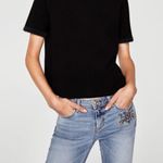 ZARA  Z1975 Floral Embroidered Ankle Frayed Jeans Size 2 Photo 4