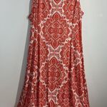 Womans Lily 4XL Orange White Sun Dress Sleeveless Long Size 4X Photo 0