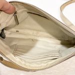 Fossil  Issue No 1954 Goat Hide Leather Crossbody Zipper Bag Tan Shimmer Photo 2