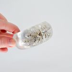 Alexis Bittar Alexis Bitter Handcarved Lucite and Crystal Hinged Statement Bangle Cuff Silver Photo 3