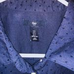 Gap Navy Blue Textured Jacquard Dot Button Down Mini Shirt Dress Size Small Photo 2