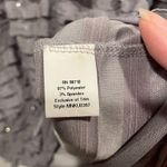 Elementz Y2K gray stretchy mesh ruffle stripe shiny bling top stretchy Photo 5