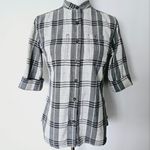 Carhartt Twilight Relaxed 3/4 Sleeve Plaid Flannel Button Down Shirt Size Small Photo 1