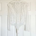 Free People Intimately  Goldie Lace Bodysuit Ivory White Lined Women's Sz  Small Photo 3