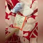 At home wear by sears VINTAGE house gown night gown red floral Hawaiian size S Photo 6