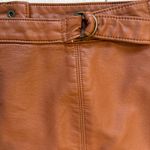 Free People Midnight Magic Vegan Leather Buckle Zipper Slit Mini Skirt Brown 6 Photo 2