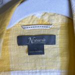 Natural Reflections Yellow and White Plaid Button-Up Shirt Chest 24” Back Length 27” Photo 1