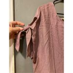 Blu Pepper Perch By Purple/Mauve Scoop Neck Tie Sleeves Button Down Back 3X Photo 3