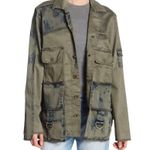 True Religion Women's Military Green Distressed Parka Jacket Size Large Photo 14
