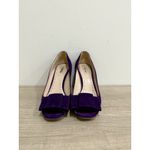 Miu Miu Suede Slip On Peep-Toe Pump Heels Purple Women's Size 39.5/ US 9.5 Photo 2