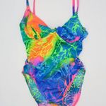 One Piece Vintage 80s Pacific Connections Neon Swimsuit Photo 2