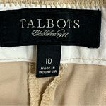 Talbots Pants Womens 10 Khaki Straight-Leg Crop Chino Stretch Casual Flat Front Photo 7