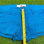 Hollister Y2K  Turquoise Super Low Rise Denim Micro Mini Booty Shorts Festival Photo 3