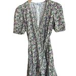 & Other Stories & Other Stories Puff Sleeve Floral Wrap Mini Dress Photo 0