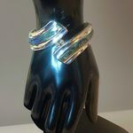 TAXCO Sterling Silver 925 and Abalone Shell Inlay Hinged Cuff Bracelet Photo 2