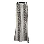 ZARA  Snakeskin Print Flared Trousers Satin Effect Lightweight XL Cream Brown Photo 10