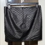 Kenar  Quilted Black Leather Mini Skirt Size 8 Photo 2