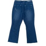 J. Jill Denim Jeans Sz 12 Kick Flare Ankle Darn Wash Distressed Raw Hem NWT Blue Photo 2