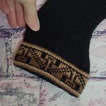 IMPORTED SOUTH AMERICAN MADE IN MEXICO ALPACA KNIT PRINTED PULLOVER HOODIE M Black Size M Photo 5