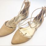 BCBGeneration Size 8.5 Tan Zoora Point Top Lace Up Ballet Flat Photo 0