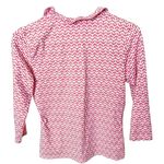 J. McLaughlin Durham Ruffle Top Red/White Geometric Print Small EUC Photo 3