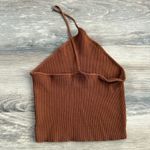 Princess Polly  Rust Ribbed Knit Halter Crop Top – Women’s Size M/L Photo 3