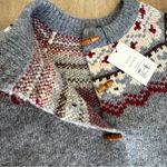 Stitch and Feather Fair Isle Toggle Cardigan sz L Gray Photo 8