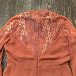 Lush Clothing Lush Women's Burnt Orange Lace Long Sleeve V-Neck Romper Size M Photo 9