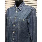 Arizona Jeans Arizona Jean Co Blue/White Dots Button Up Long Sleeve Shirt Size Small Cotton Photo 1