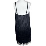 Dreamgirl Size XL Women Black Fringe Mini Dress With Adjustable Spaghetti Straps Photo 1